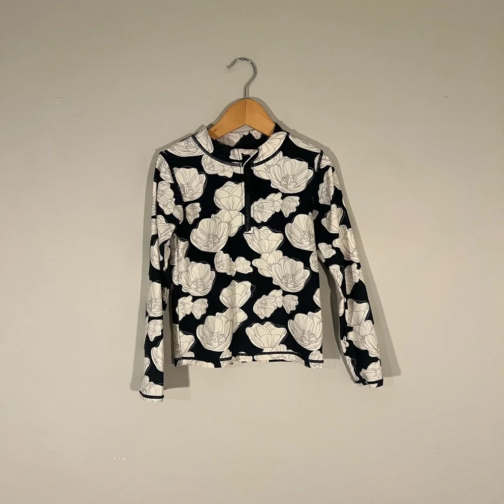 $8 ADD‎ ON RuffleButts swim ruffle butts Black Floral Rashguard zara H&M